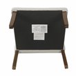 HomePop Transitional Fabric Parker Accent Chair with Pillow in White