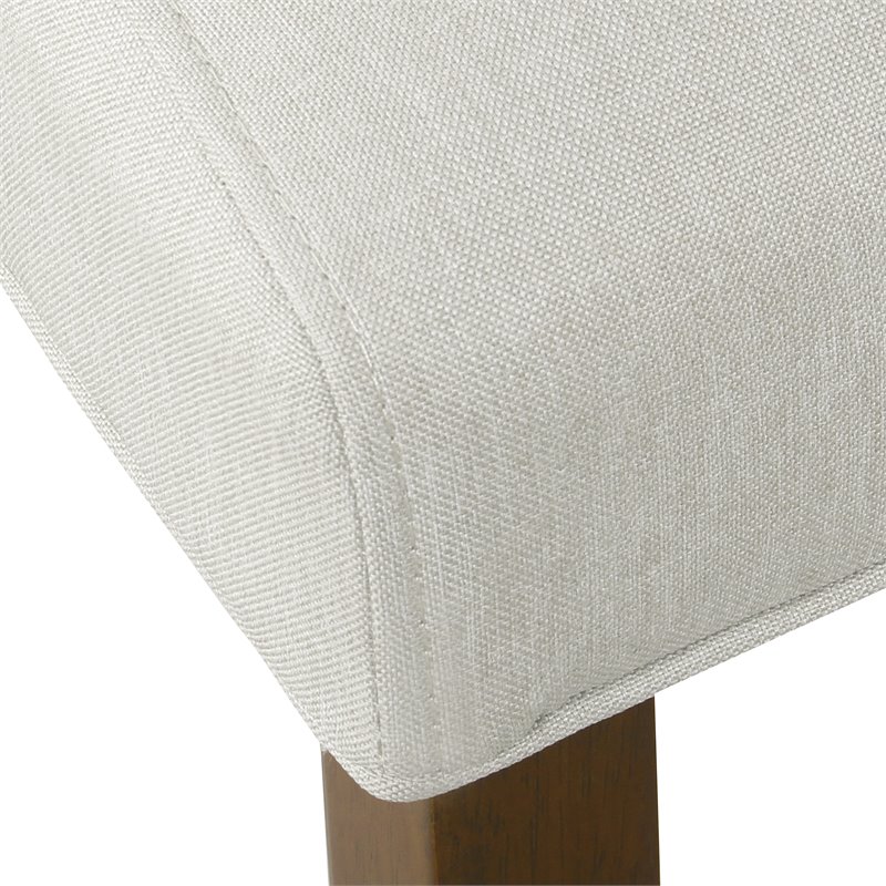 HomePop Transitional Fabric Parker Accent Chair with Pillow in White