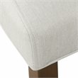 HomePop Transitional Fabric Parker Accent Chair with Pillow in White