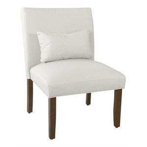 HomePop Transitional Fabric Parker Accent Chair with Pillow in White