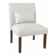 HomePop Transitional Fabric Parker Accent Chair with Pillow in White