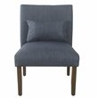 HomePop Transitional Fabric Parker Accent Chair with Pillow in Navy Blue