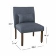 HomePop Transitional Fabric Parker Accent Chair with Pillow in Navy Blue