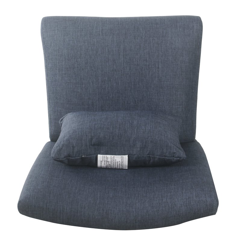 HomePop Transitional Fabric Parker Accent Chair with Pillow in Navy Blue