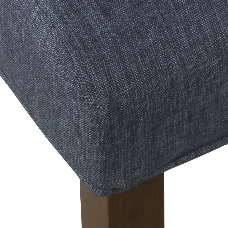 HomePop Transitional Fabric Parker Accent Chair with Pillow in Navy Blue