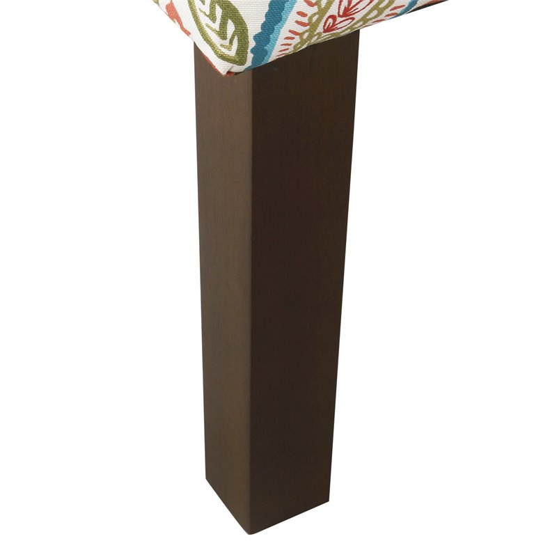 HomePop Traditional Wood and Fabric Swoop Accent Chair in Multi-Color