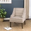 HomePop Finley Traditional Wood and Cotton Swoop Arm Accent Chair in Gray