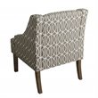 HomePop Finley Traditional Wood and Cotton Swoop Arm Accent Chair in Gray