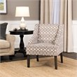 HomePop Finley Traditional Wood and Cotton Swoop Arm Accent Chair in Gray