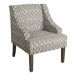 HomePop Finley Traditional Wood and Cotton Swoop Arm Accent Chair in Gray