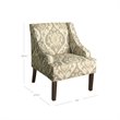 HomePop Suri Traditional Wood and Fabric Swoop Arm Accent Chair in Brown