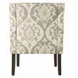 HomePop Suri Traditional Wood and Fabric Swoop Arm Accent Chair in Brown