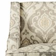 HomePop Suri Traditional Wood and Fabric Swoop Arm Accent Chair in Brown