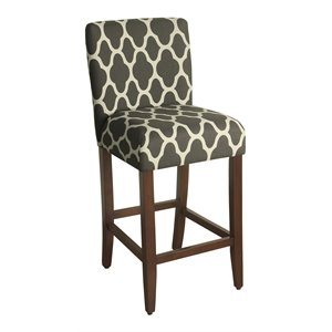 HomePop 44&quot Traditional Wood and Fabric Barstool in Warm Gray