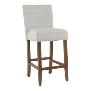 HomePop 29&quot Traditional Wood and Fabric Barstool in Textured Gray