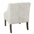 HomePop Traditional Wood and Fabric Swoop Arm Accent Chair in Cream/Gray