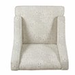 HomePop Traditional Wood and Fabric Swoop Arm Accent Chair in Cream/Gray