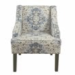 HomePop Traditional Fabric Swoop Arm Accent Chair in Antiqued Blue
