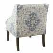 HomePop Traditional Fabric Swoop Arm Accent Chair in Antiqued Blue