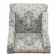 HomePop Traditional Fabric Swoop Arm Accent Chair in Antiqued Blue