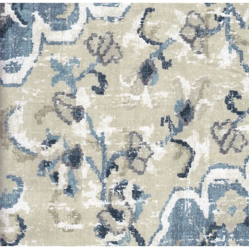 HomePop Traditional Fabric Swoop Arm Accent Chair in Antiqued Blue