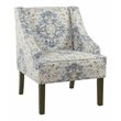 HomePop Traditional Fabric Swoop Arm Accent Chair in Antiqued Blue