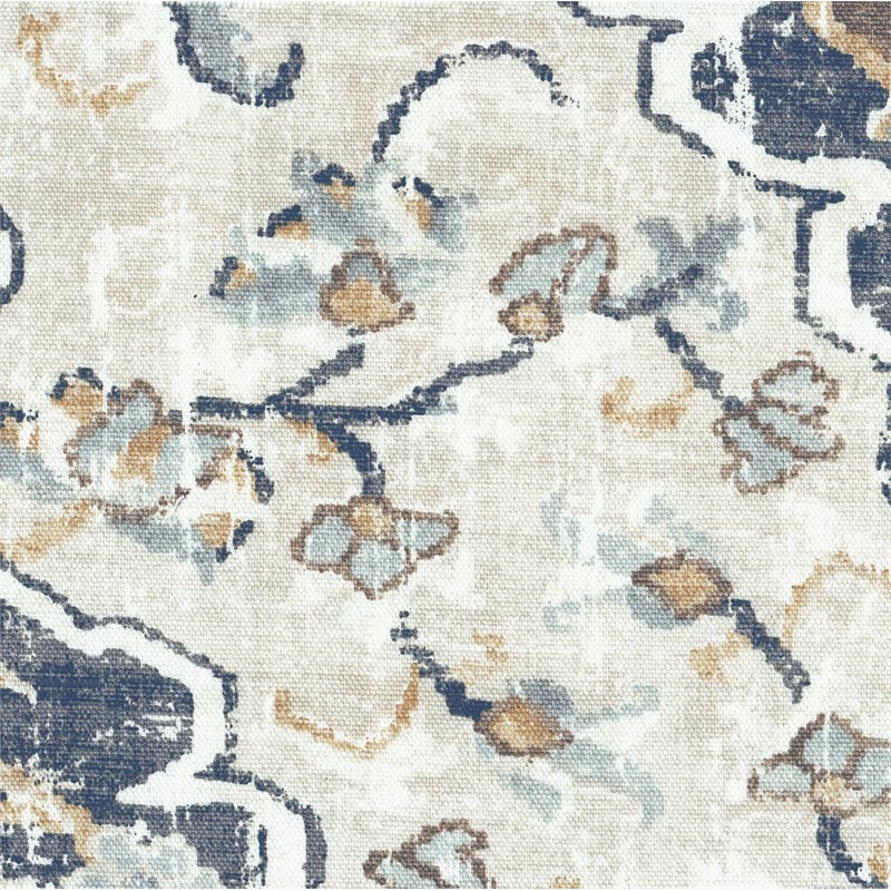 HomePop Traditional Fabric Swoop Arm Accent Chair in Ebony Cream