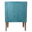HomePop Traditional Wood and Velvet Swoop Arm Accent Chair in Blue