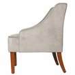 HomePop Traditional Wood and Velvet Swoop Arm Accent Chair in Gray