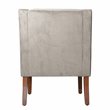 HomePop Traditional Wood and Velvet Swoop Arm Accent Chair in Gray