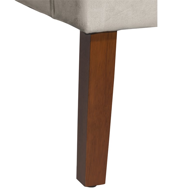 HomePop Traditional Wood and Velvet Swoop Arm Accent Chair in Gray