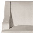 HomePop Traditional Wood and Velvet Swoop Arm Accent Chair in Gray
