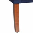 HomePop Traditional Wood and Velvet Swoop Arm Accent Chair in Dark Blue