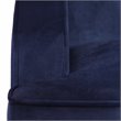 HomePop Traditional Wood and Velvet Swoop Arm Accent Chair in Dark Blue