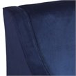 HomePop Traditional Wood and Velvet Swoop Arm Accent Chair in Dark Blue
