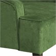 HomePop Traditional Wood and Velvet Swoop Arm Accent Chair in Green