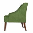 HomePop Traditional Wood and Velvet Swoop Arm Accent Chair in Green
