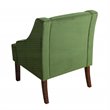 HomePop Traditional Wood and Velvet Swoop Arm Accent Chair in Green