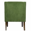 HomePop Traditional Wood and Velvet Swoop Arm Accent Chair in Green