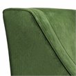 HomePop Traditional Wood and Velvet Swoop Arm Accent Chair in Green