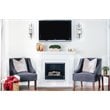 HomePop Traditional Wood and Velvet Swoop Arm Accent Chair in Dark Gray