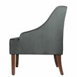 HomePop Traditional Wood and Velvet Swoop Arm Accent Chair in Dark Gray