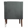 HomePop Traditional Wood and Velvet Swoop Arm Accent Chair in Dark Gray