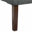 HomePop Traditional Wood and Velvet Swoop Arm Accent Chair in Dark Gray