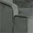 HomePop Traditional Wood and Velvet Swoop Arm Accent Chair in Dark Gray