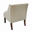 HomePop Traditional Wood and Velvet Swoop Arm Accent Chair in Cream