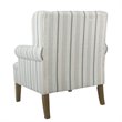 HomePop Emerson Wood & Fabric Stripe Pattern Accent Arm Chair in Teal Blue