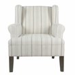 HomePop Emerson Wood & Fabric Stripe Pattern Accent Chair w/ Rolled Arm in Gray