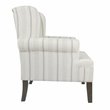 HomePop Emerson Wood & Fabric Stripe Pattern Accent Chair w/ Rolled Arm in Gray