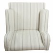 HomePop Emerson Wood & Fabric Stripe Pattern Accent Chair w/ Rolled Arm in Gray